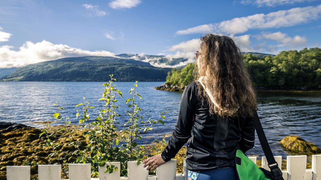 Foto de estudante de intercâmbio de Ensino Médio em viagem pela Noruega